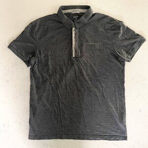 Icebreaker New Zealand Merino Wool SS 3 Button Polo Shirt Charcoal Grey Sz M